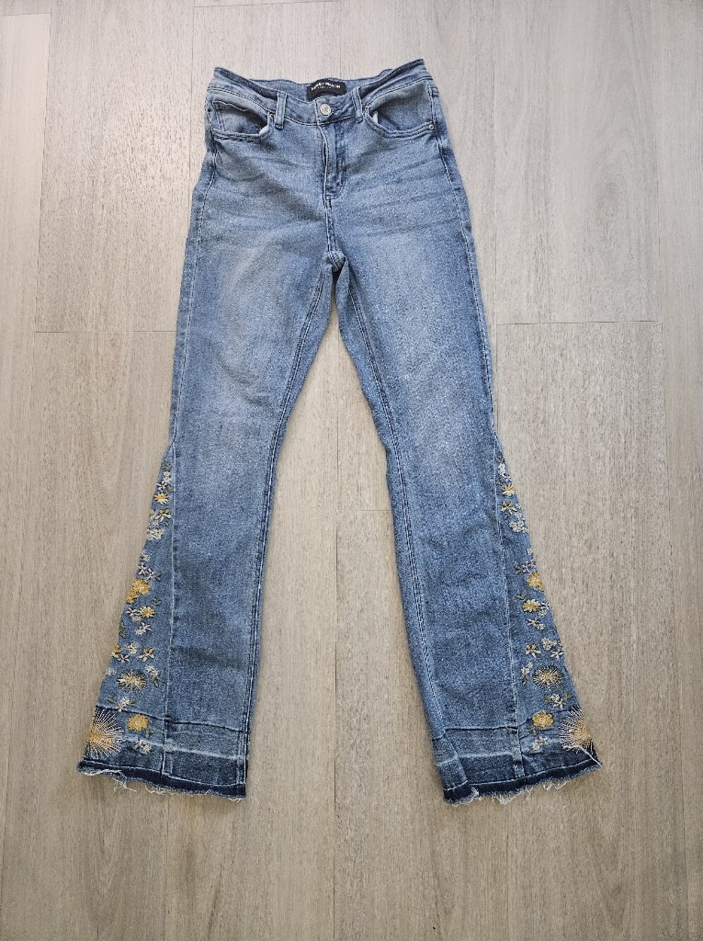 Ashley Mason Floral Embroidered Flare Jeans